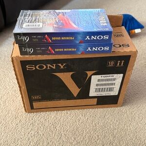 New Sony 6 Hours VHS Blank Tapes T-120VHS 10 pack Still Sealed in Box